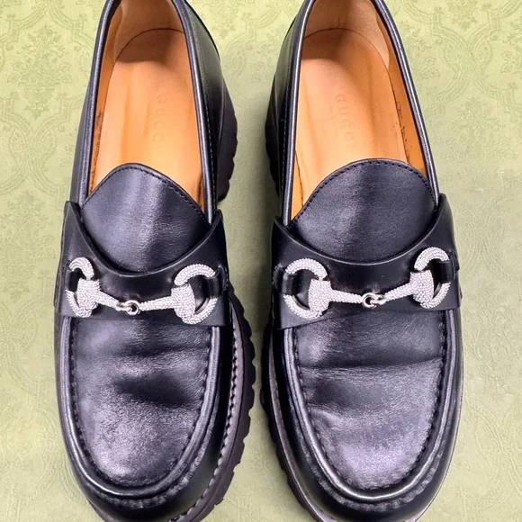 Gucci Black Leather Women's Chunky Loafers - Picture 5 of 11